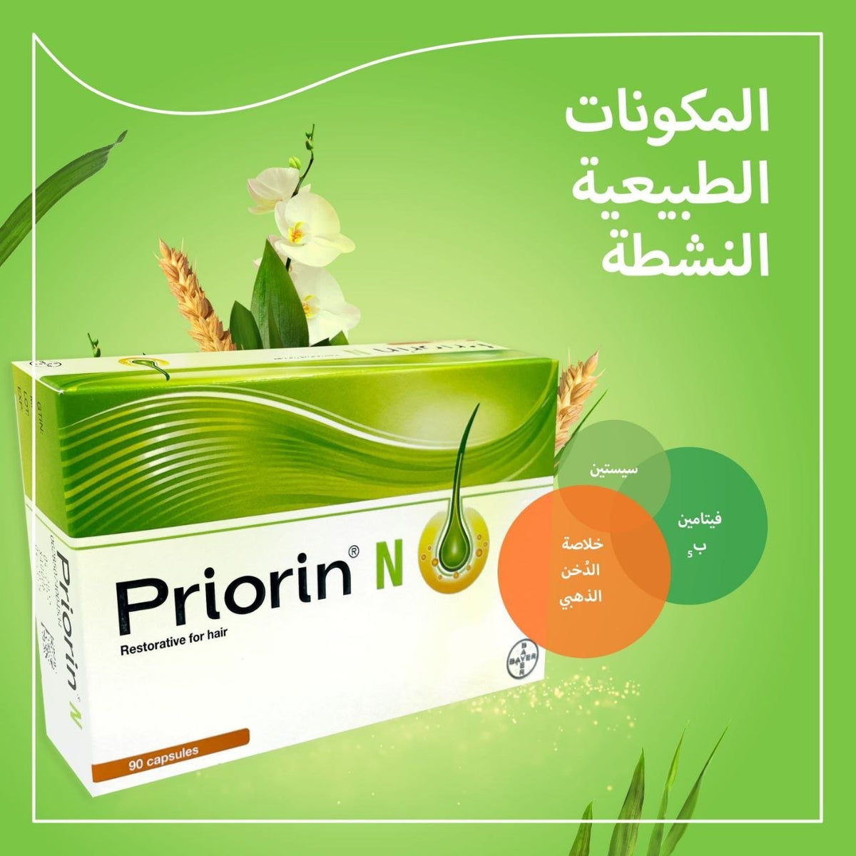 برايورين إن للشعر Bayer Priorin N — 90 كبسولة
