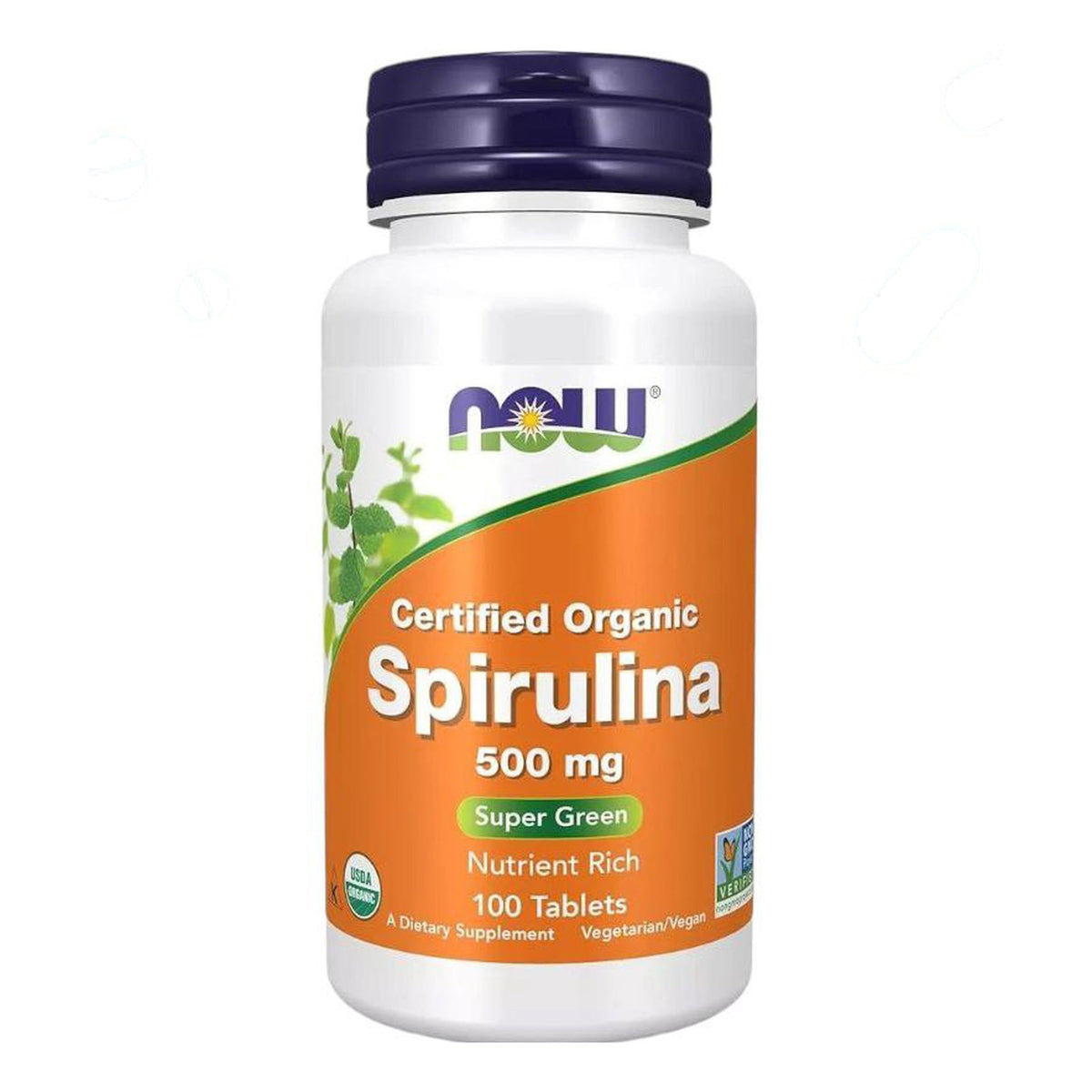 سبيرولينا عضوية NOW Spirulina 500 مجم — 100 قرص