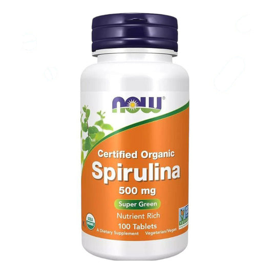 سبيرولينا عضوية NOW Spirulina 500 مجم — 100 قرص