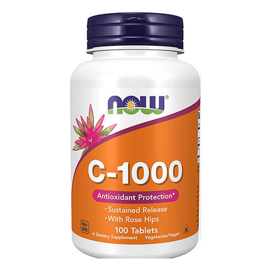 فيتامين سي 1000 مع ثمر الورد NOW Vitamin C-1000 with Rose Hips 1,000 مجم — 100 قرص