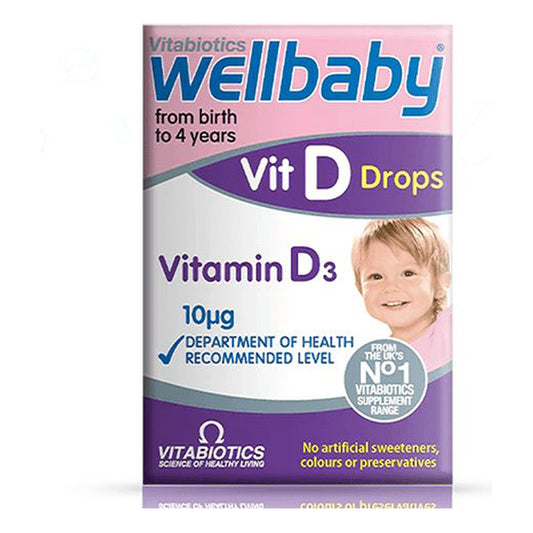 ويل بيبي فيتامين د3 نقط للأطفال Vitabiotics Wellbaby Vitamin D3 Drops — 30 مل