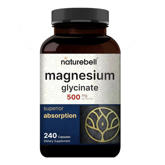 مغنيسيوم جليسينات NatureBell Magnesium Glycinate 500 مجم — 240 كبسولة