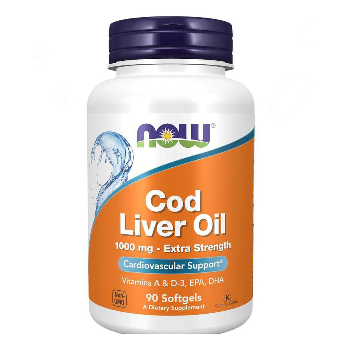زيت كبد الحوت NOW Cod Liver Oil 1,000 مجم — 90 سوفت جيل