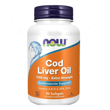 زيت كبد الحوت NOW Cod Liver Oil 1,000 مجم — 90 سوفت جيل