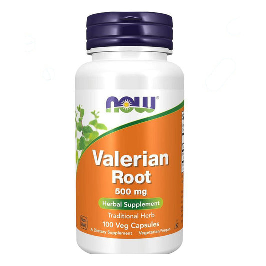جذور الناردين (فاليريان) NOW Valerian Root 500 مجم — 100 كبسولة