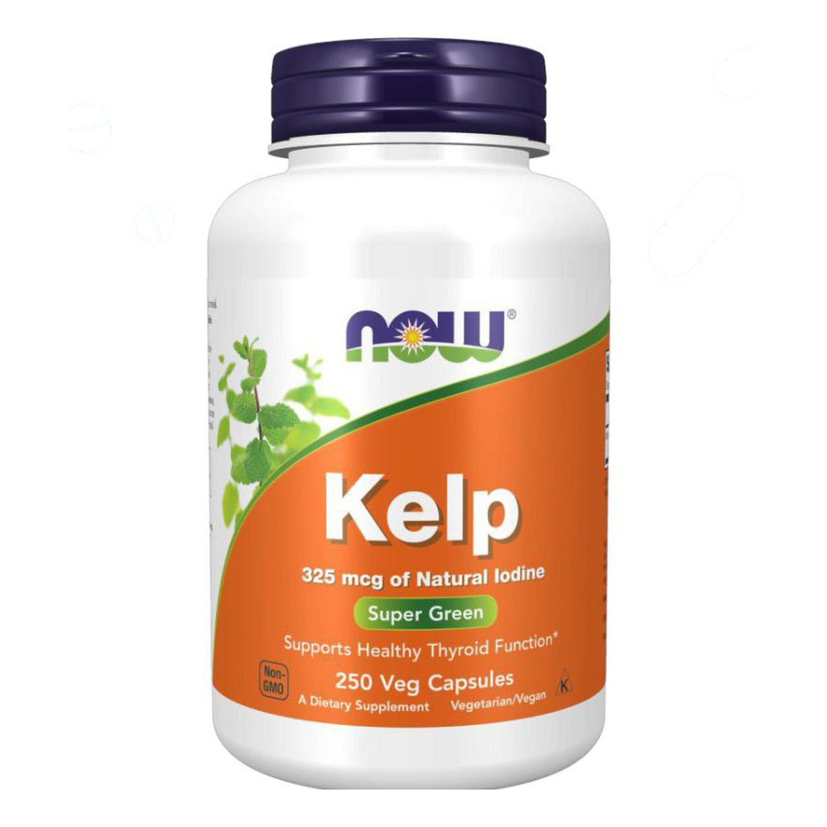 كيلب (عشب البحر) NOW Kelp 325 مكجم — 250 كبسولة