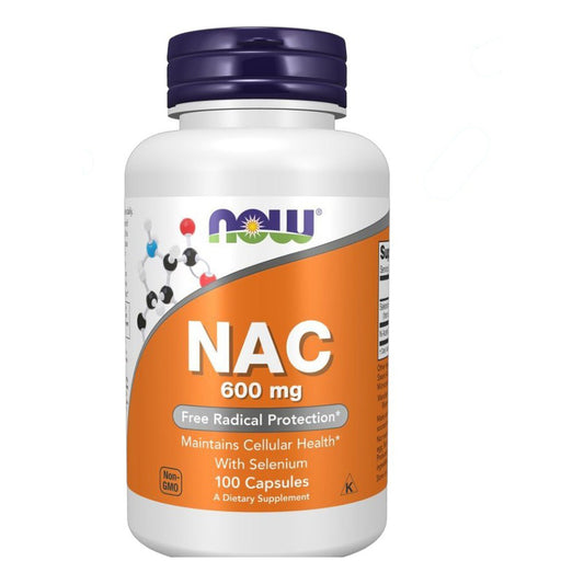 إن-أسيتيل سيستين مع السيلينيوم NOW NAC with Selenium 600 مجم — 100 كبسولة