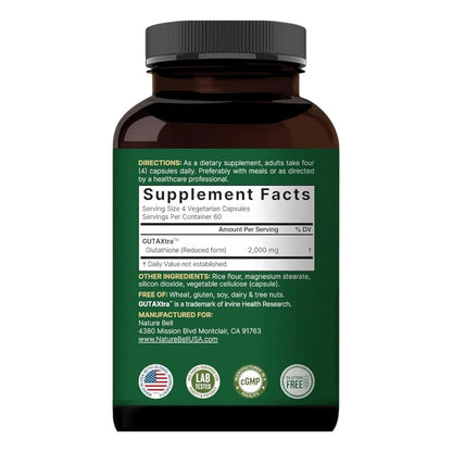 جلوتاثيون مخفض NatureBell Glutathione 500 مجم — 240 كبسولة
