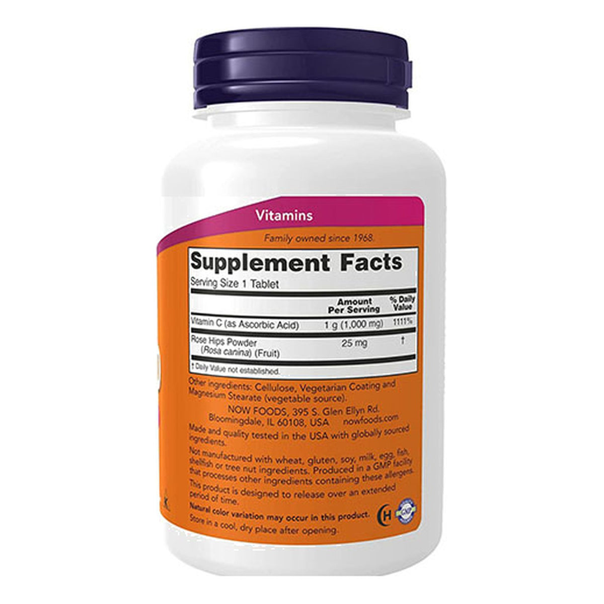 فيتامين سي 1000 مع ثمر الورد NOW Vitamin C-1000 with Rose Hips 1,000 مجم — 100 قرص