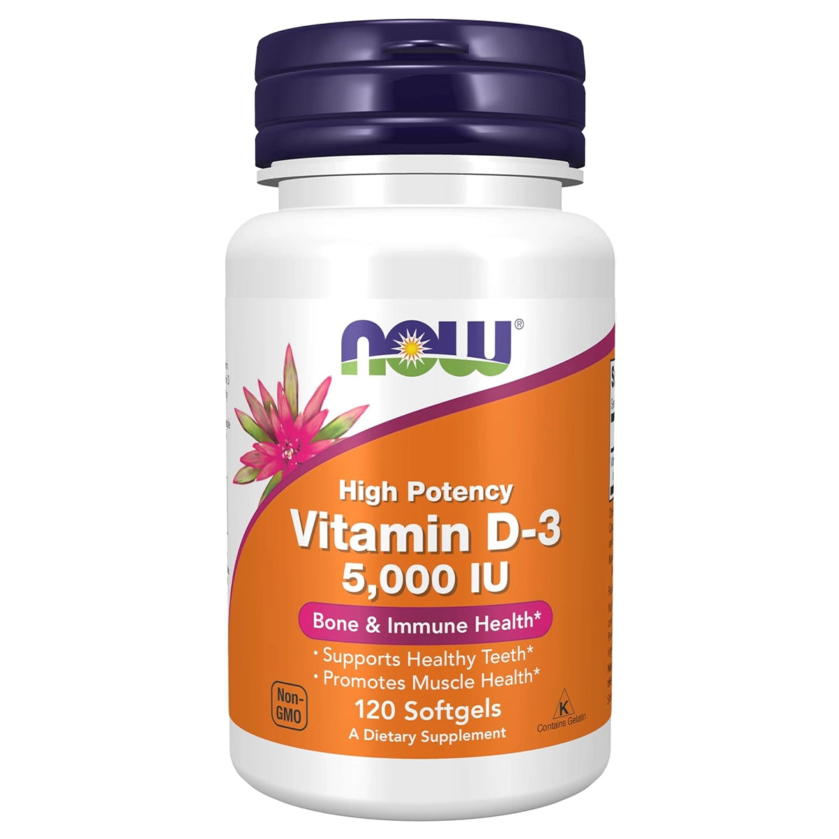 فيتامين د Now Vitamin D3 5,000 وحدة — 120 سوفت جيل