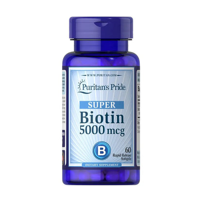 بيوتين Puritan's Pride Biotin 5,000 مكجم — 60 سوفت جيل
