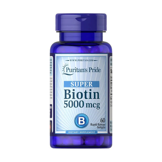 بيوتين Puritan's Pride Biotin 5,000 مكجم — 60 سوفت جيل