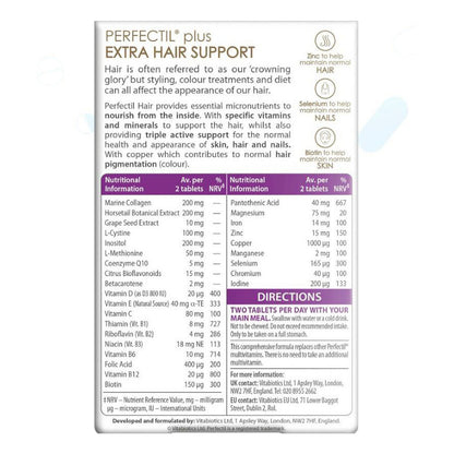 برفكتيل للشعر Vitabiotics Perfectil Hair — 60 قرص