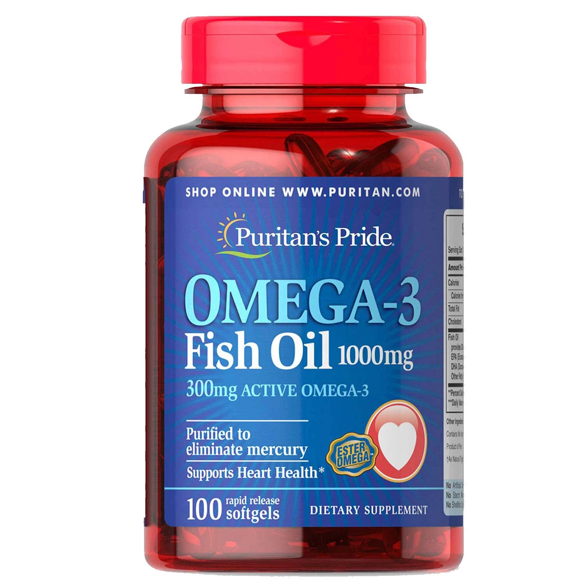 أوميجا 3 زيت السمك Puritan's Pride Omega3 Fish Oil 1,000 مجم — 100 سوفت جيل