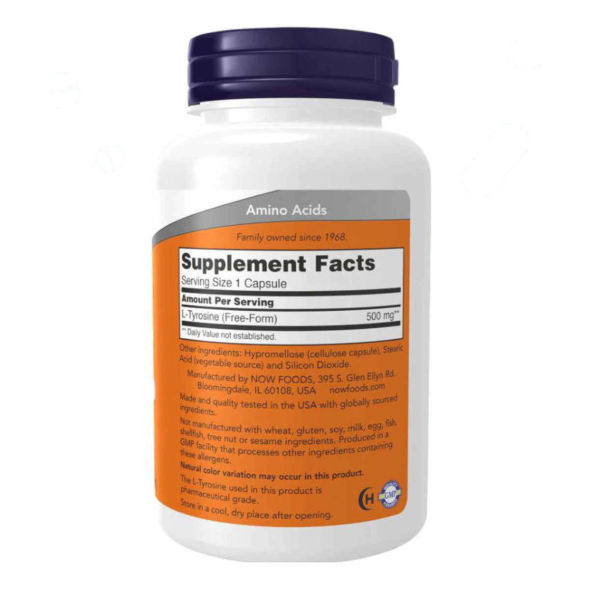 إل-تيروسين NOW L-Tyrosine 500 مجم — 120 كبسولة