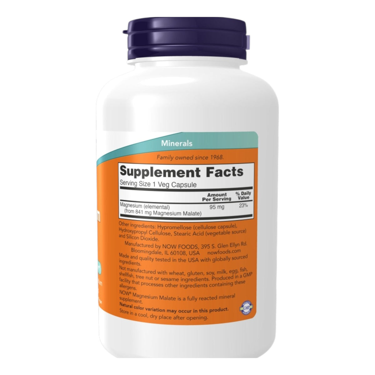 مغنيسيوم مالات NOW Magnesium Malate Caps 95 مجم — 180 كبسولة