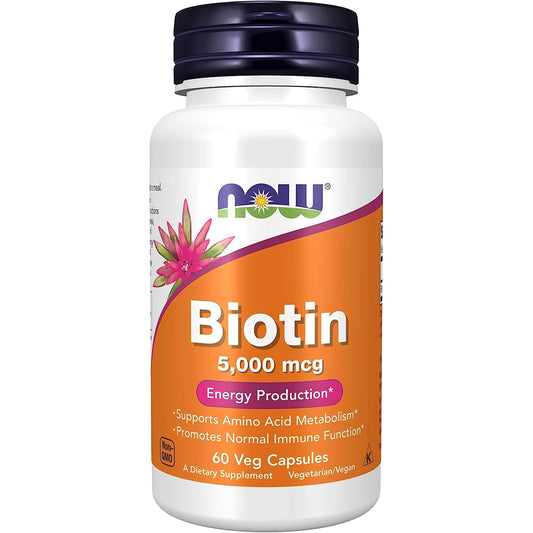 بيوتين Now Biotin 5,000 مكجم — 60 كبسولة