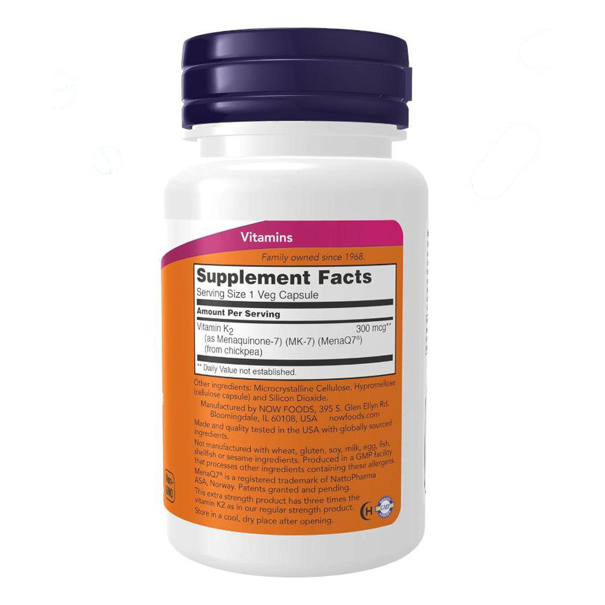 فيتامين ك2 MK-7 NOW Vitamin K2 MK-7 300 مكجم — 60 كبسولة