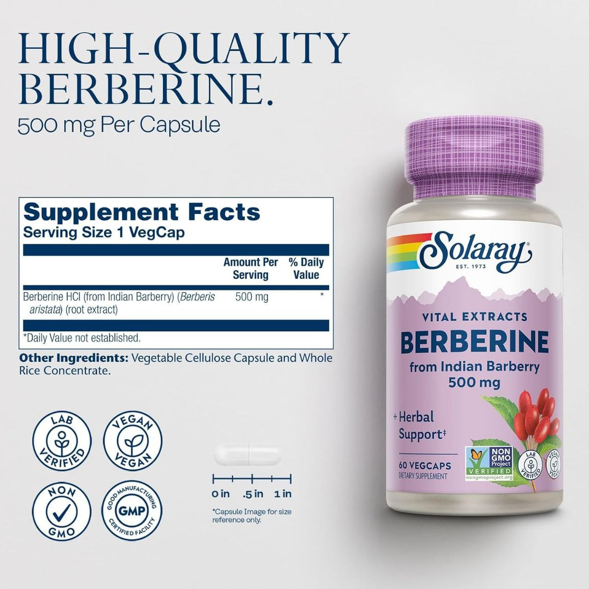 بربرين Solaray Berberine 500 مجم — 60 كبسولة