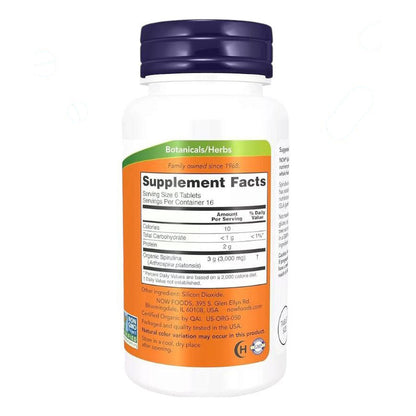سبيرولينا عضوية NOW Spirulina 500 مجم — 100 قرص