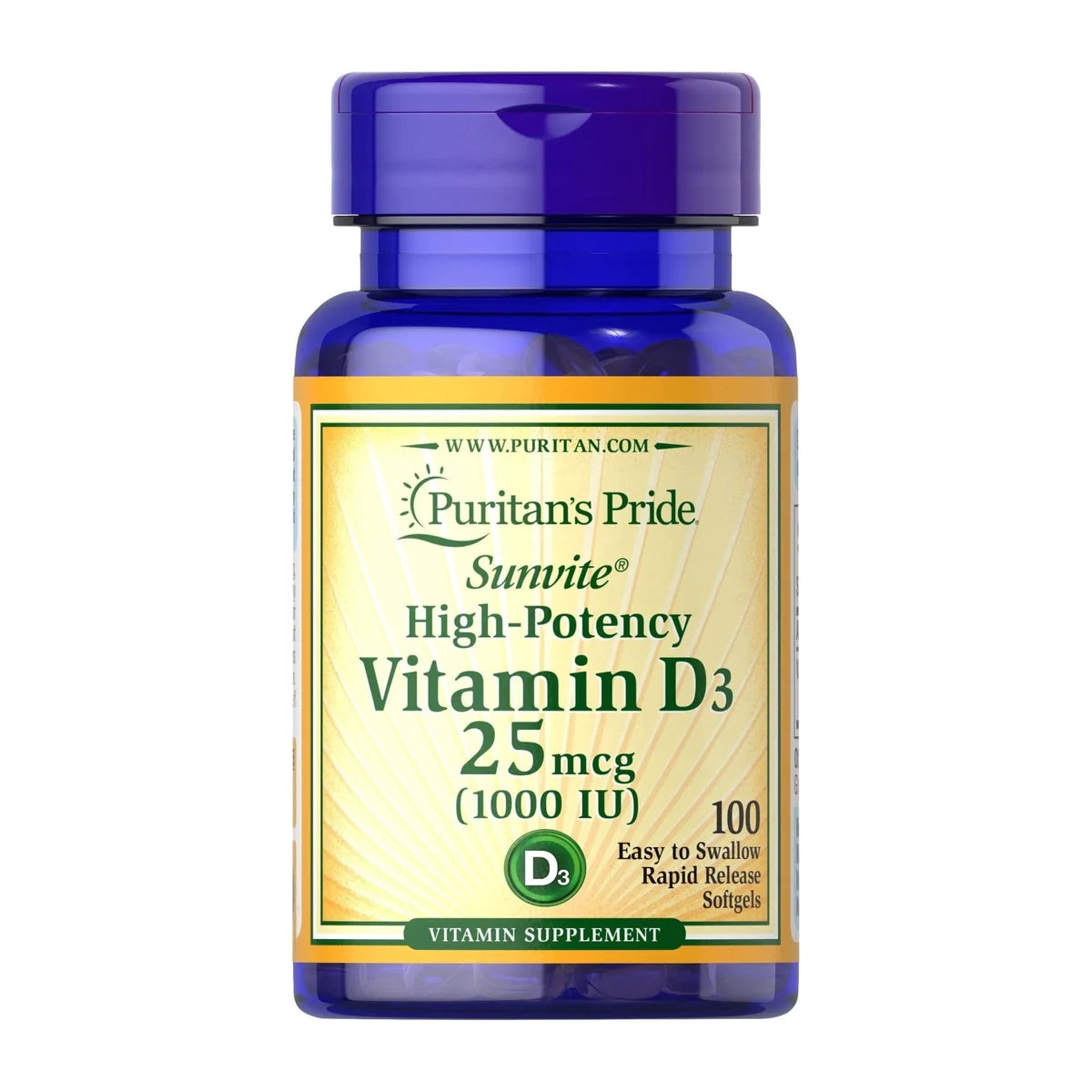 فيتامين د Puritan's Pride Vitamin D3 — 100 سوفت جيل
