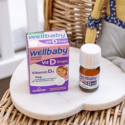 ويل بيبي فيتامين د3 نقط للأطفال Vitabiotics Wellbaby Vitamin D3 Drops — 30 مل
