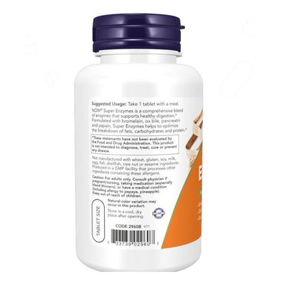 سوبر إنزيم أقراص NOW Super Enzymes — 90 قرص