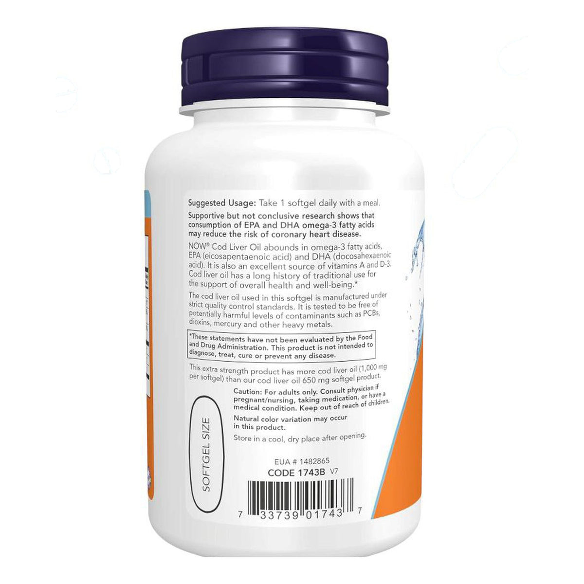 زيت كبد الحوت NOW Cod Liver Oil 1,000 مجم — 90 سوفت جيل