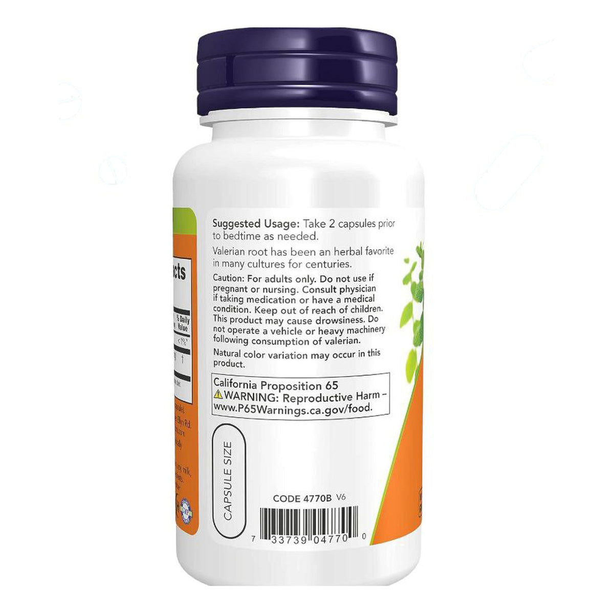 جذور الناردين (فاليريان) NOW Valerian Root 500 مجم — 100 كبسولة