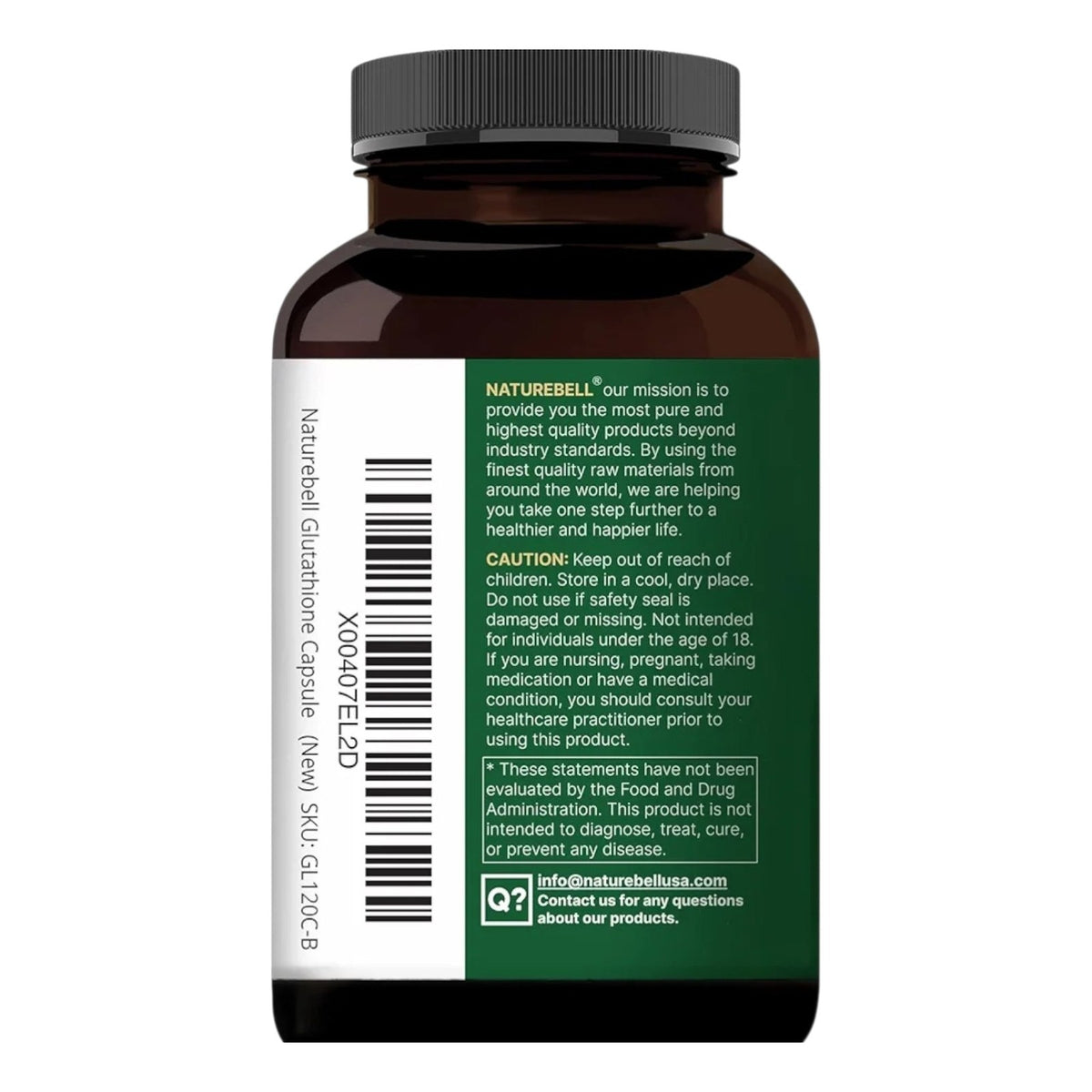 جلوتاثيون مخفض NatureBell Glutathione 500 مجم — 240 كبسولة