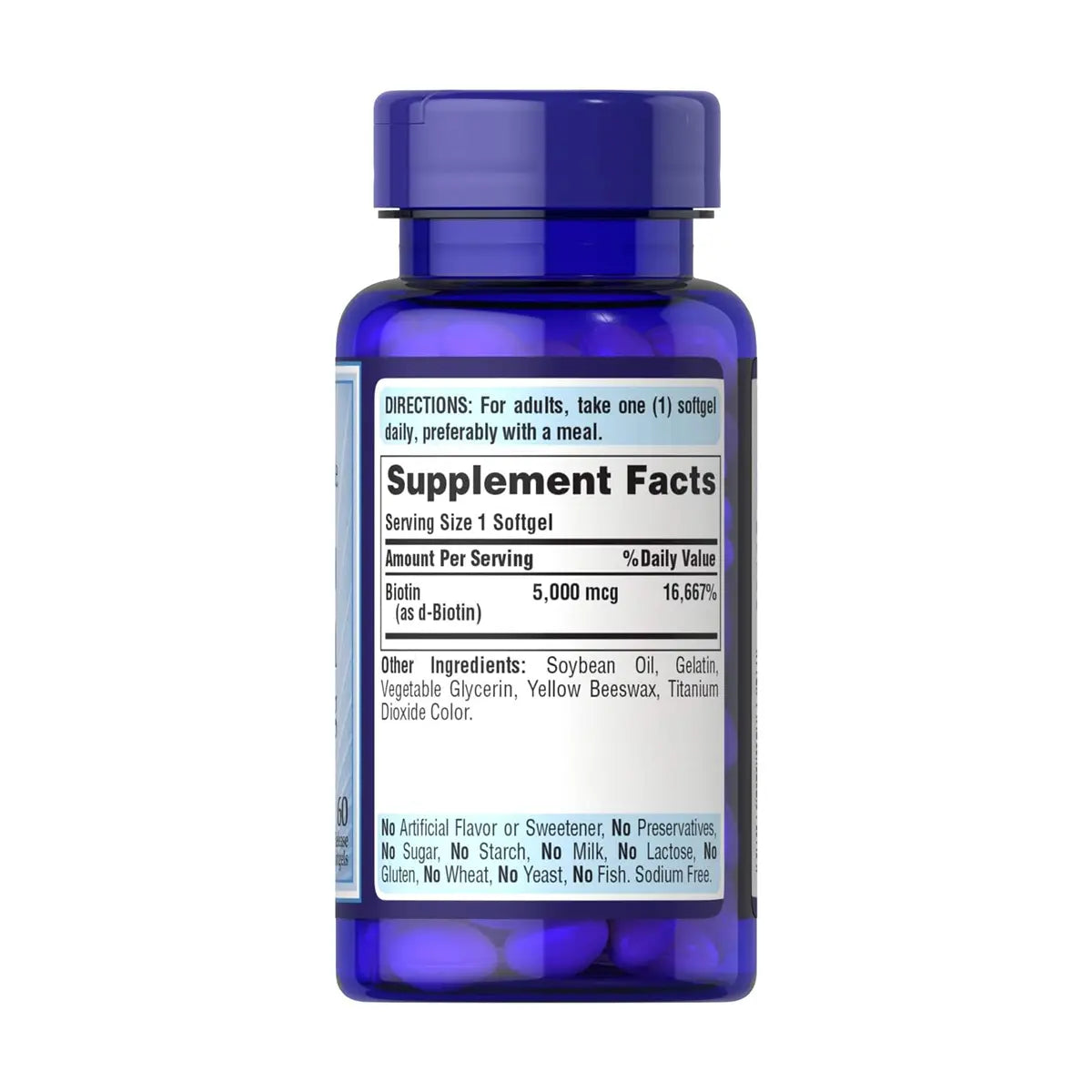 بيوتين Puritan's Pride Biotin 5,000 مكجم — 60 سوفت جيل