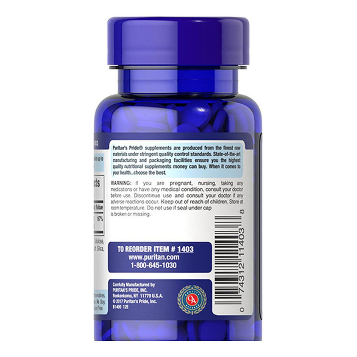 حمض الفوليك Puritan's Pride Folic Acid 400 مكجم — 250 قرص