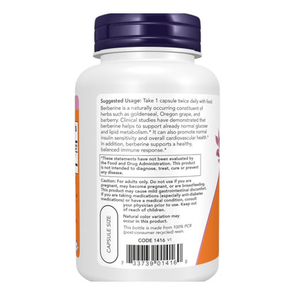 بربرين هيدروكلوريد NOW Berberine HCl 500 مجم — 90 كبسولة