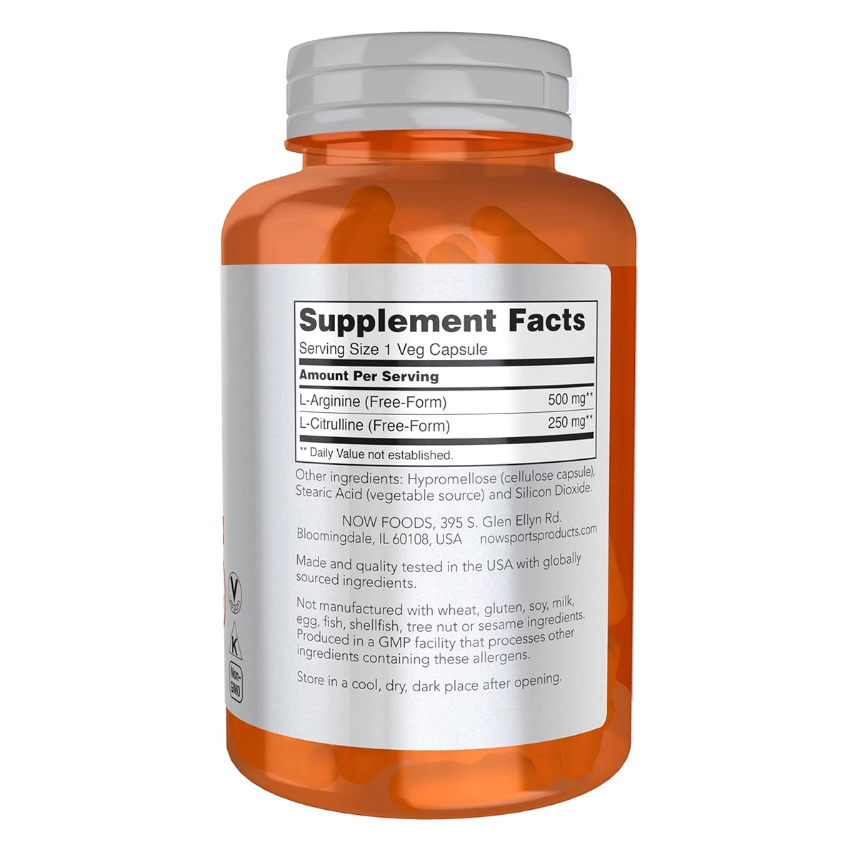 إل-أرجينين وسيترولين Now L-arginine & Citrulline — 120 كبسولة