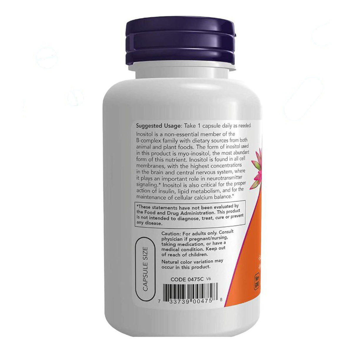 إينوزيتول NOW Inositol 500 مجم — 100 كبسولة