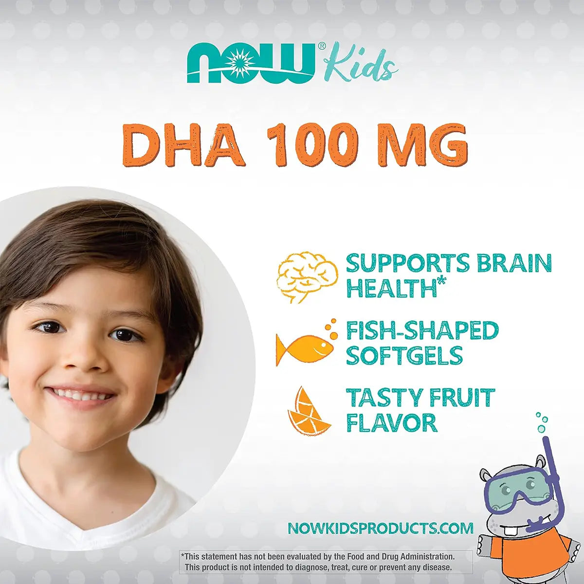 أوميجا دي إتش إيه للأطفال Now DHA Kids 100 مجم — 60 سوفت جيل