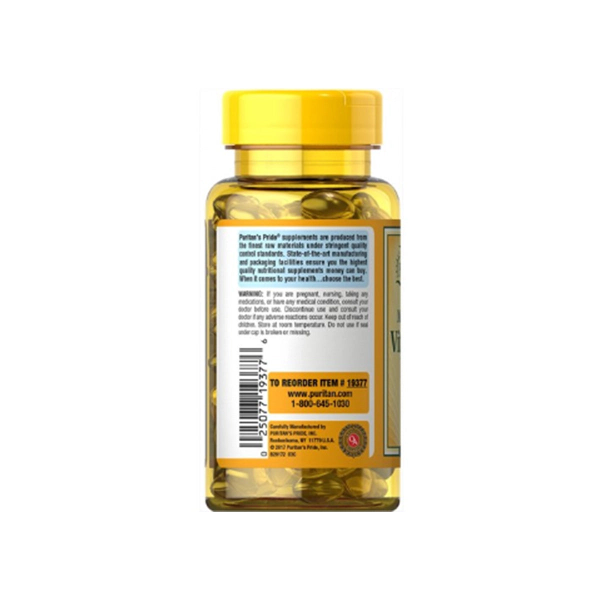 فيتامين د Puritan's Pride Vitamin D3 5,000 وحدة — 100 سوفت جيل