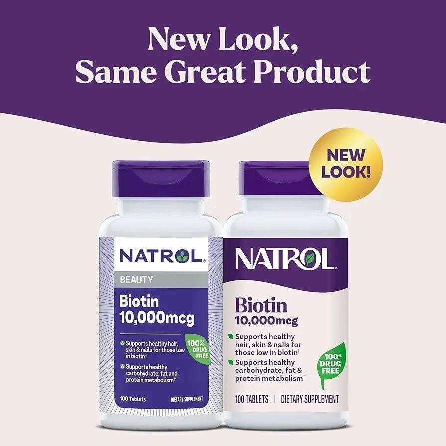 بيوتين Natrol Biotin 10,000 مكجم — 100 قرص