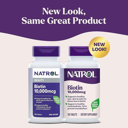 بيوتين Natrol Biotin 10,000 مكجم — 100 قرص