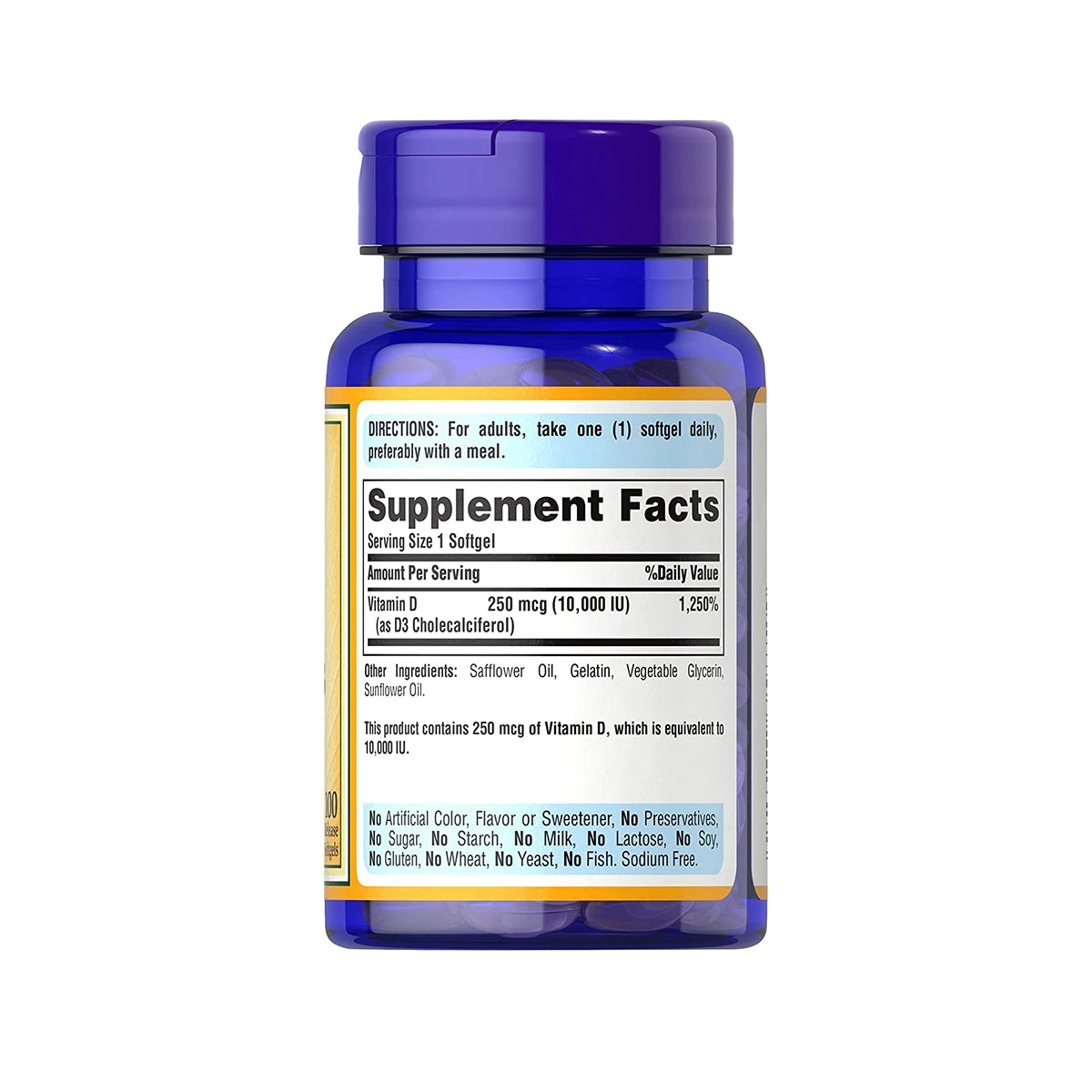 فيتامين د Puritan's Pride Vitamin D3 10,000 وحدة — 100 سوفت جيل
