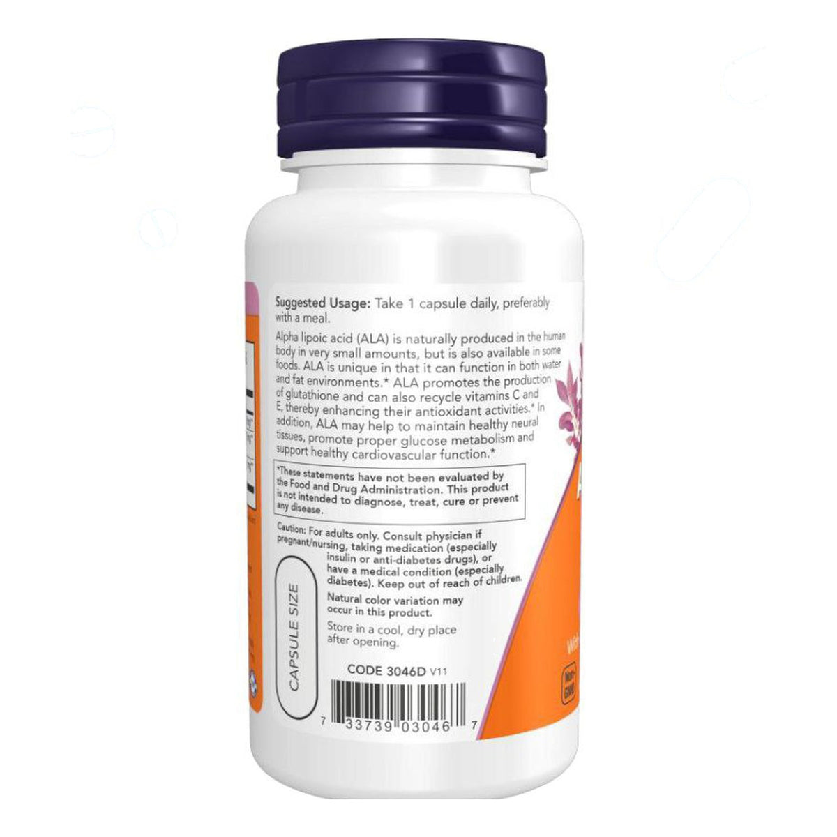 حمض ألفا ليبويك NOW Alpha Lipoic Acid 600 مجم — 60 كبسولة