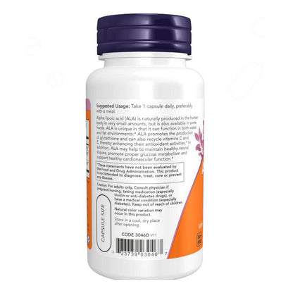 حمض ألفا ليبويك NOW Alpha Lipoic Acid 600 مجم — 60 كبسولة