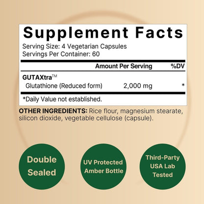 جلوتاثيون مخفض NatureBell Glutathione 500 مجم — 240 كبسولة
