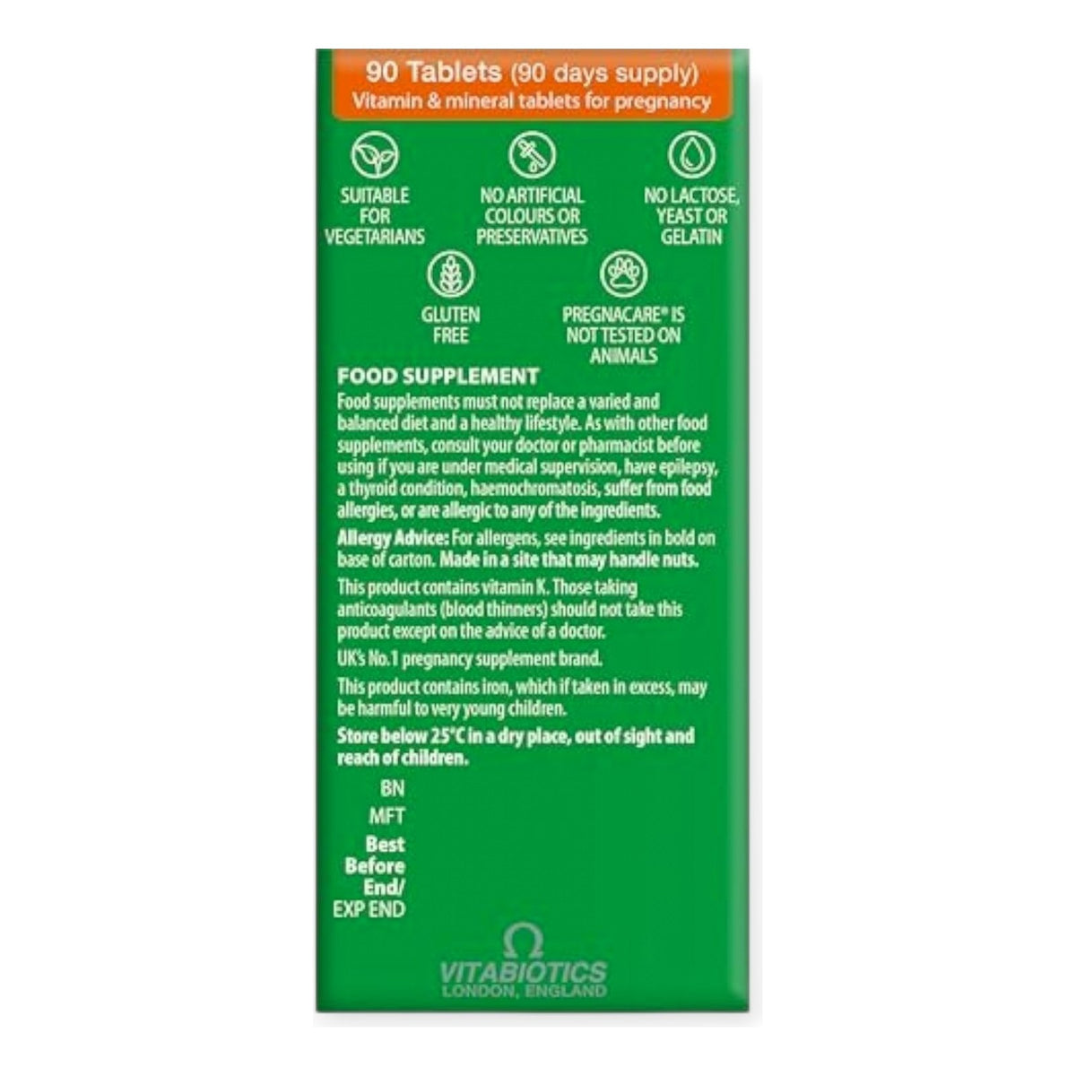 بريجناكير أوريجينال للحوامل Vitabiotics Pregnacare Original — 30 قرص
