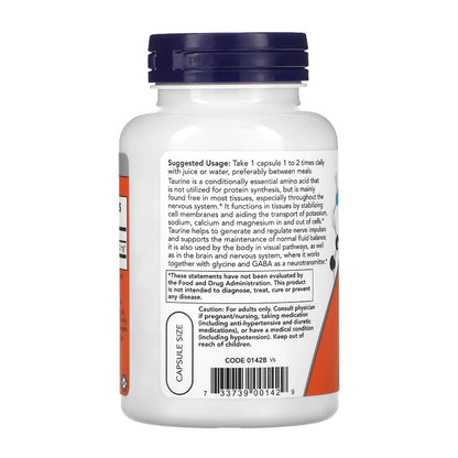 تورين Now Taurine 1,000 مجم — 100 كبسولة