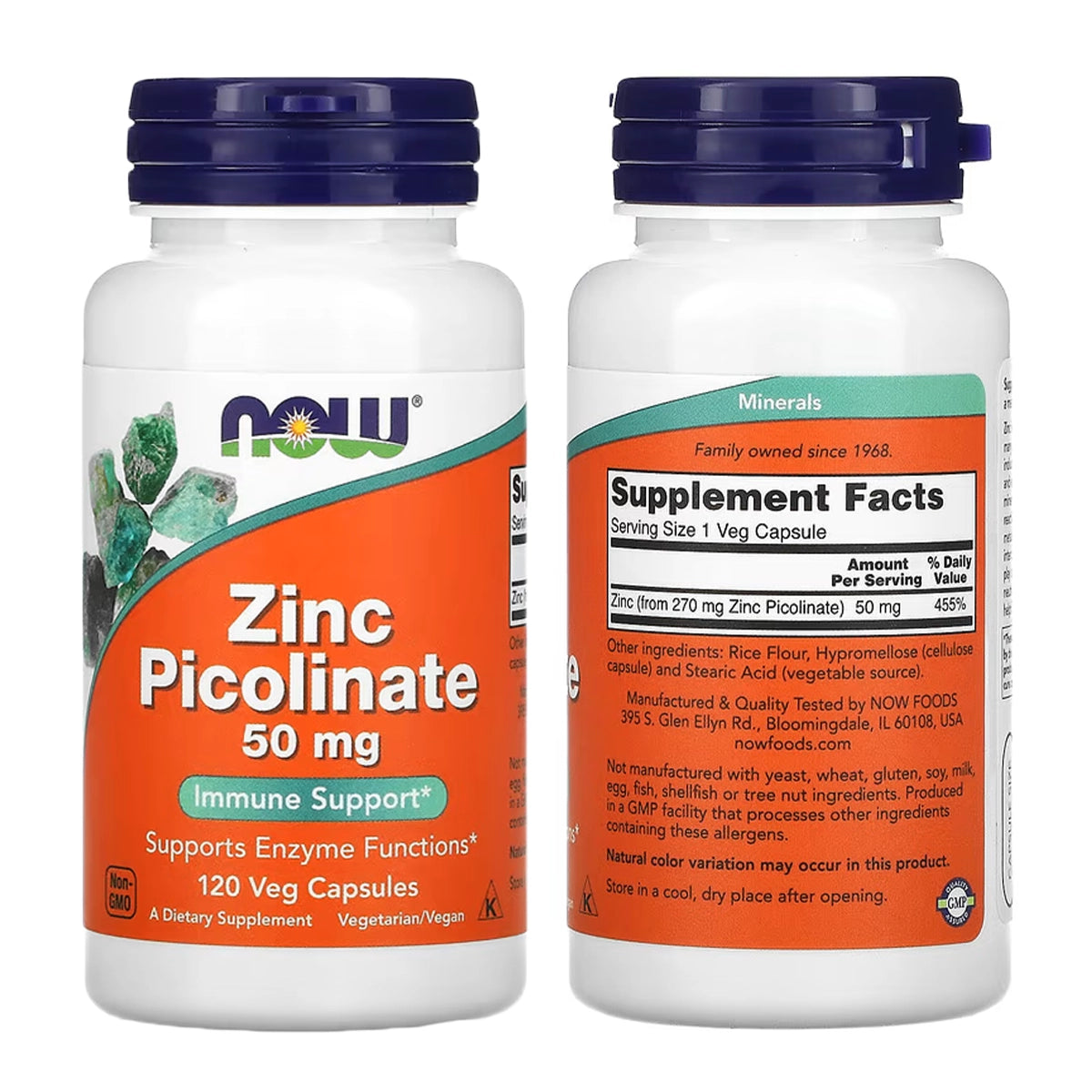 زنك بيكولينات Now Zinc Picolinate — 120 كبسولة