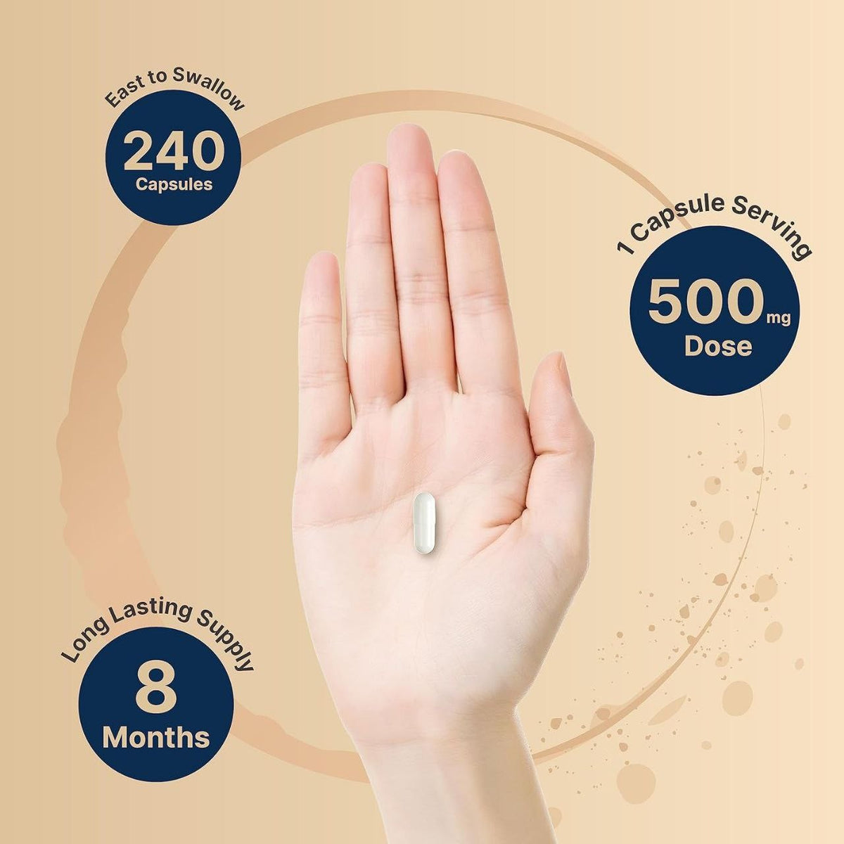 مغنيسيوم جليسينات NatureBell Magnesium Glycinate 500 مجم — 240 كبسولة