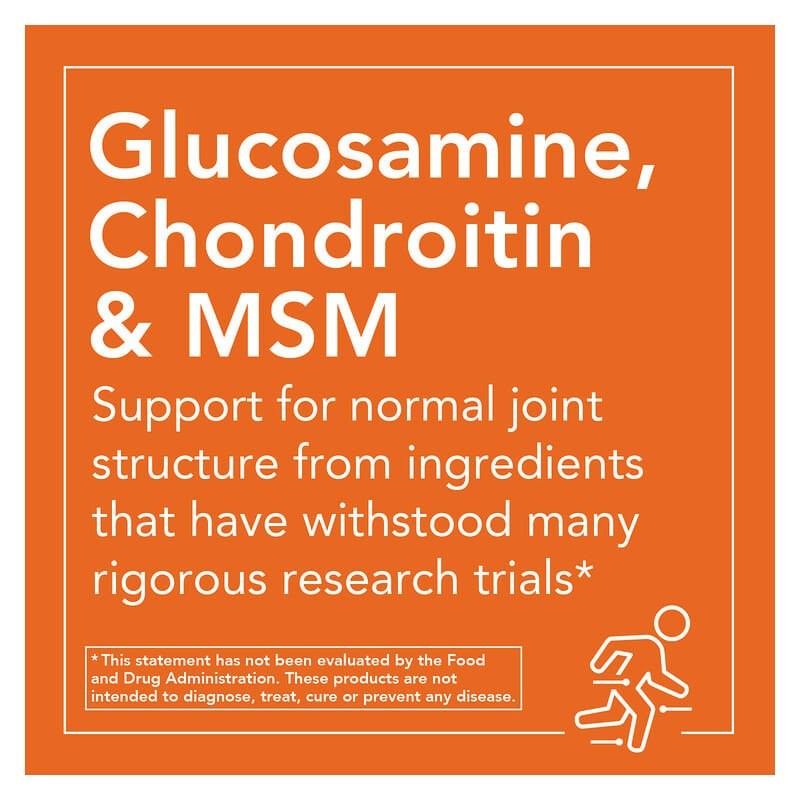 جلوكوزامين وكوندرويتين مع MSM NOW Glucosamine & Chondroitin with MSM — 90 كبسولة