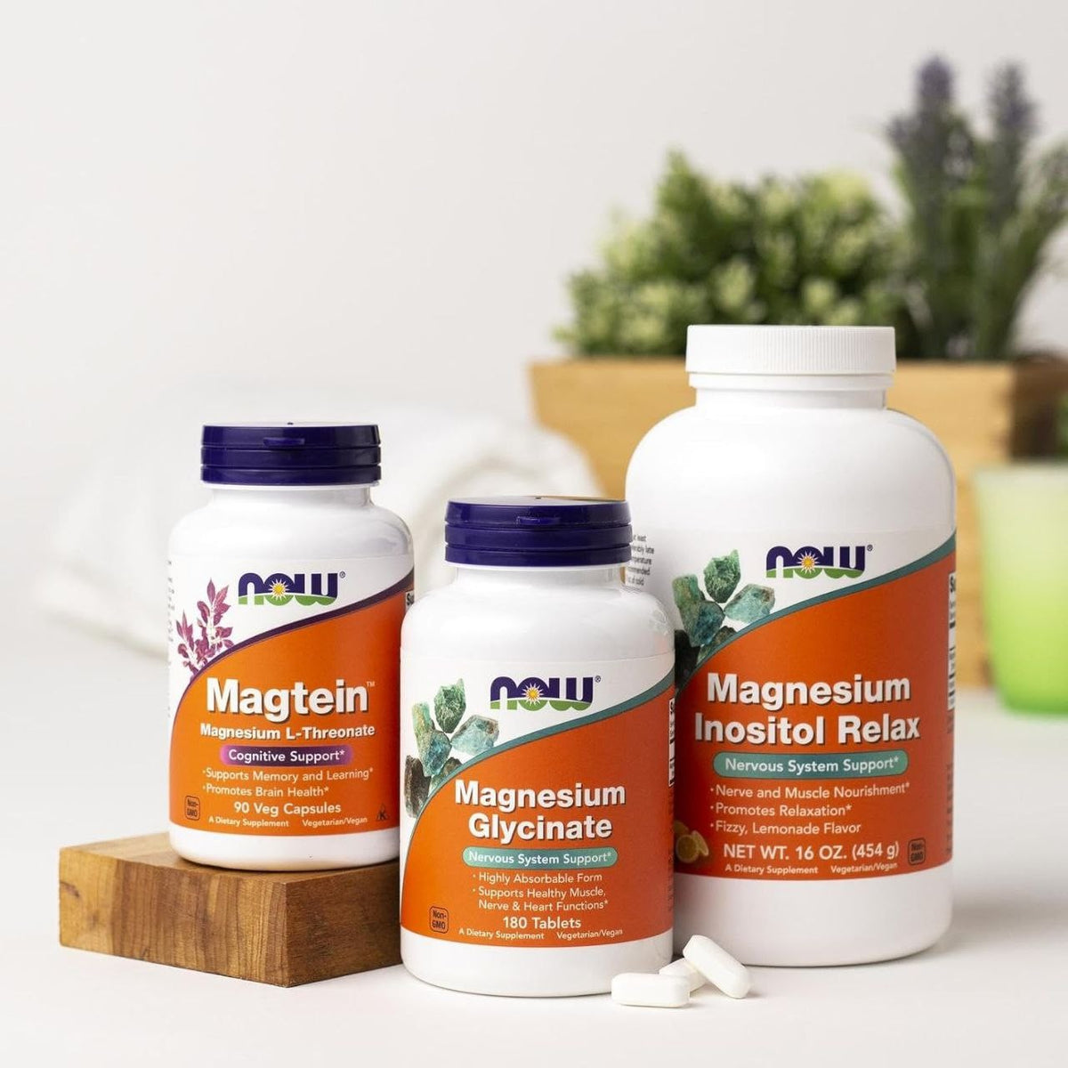 مغنيسيوم جليسينات NOW Magnesium Glycinate — 180 قرص
