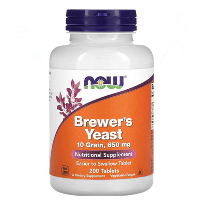 خميرة البيرة NOW Brewer's Yeast 650 مجم — 200 قرص